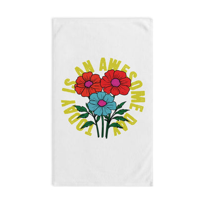 Floral Hand Towel | Bright Flowers, Positive Quote