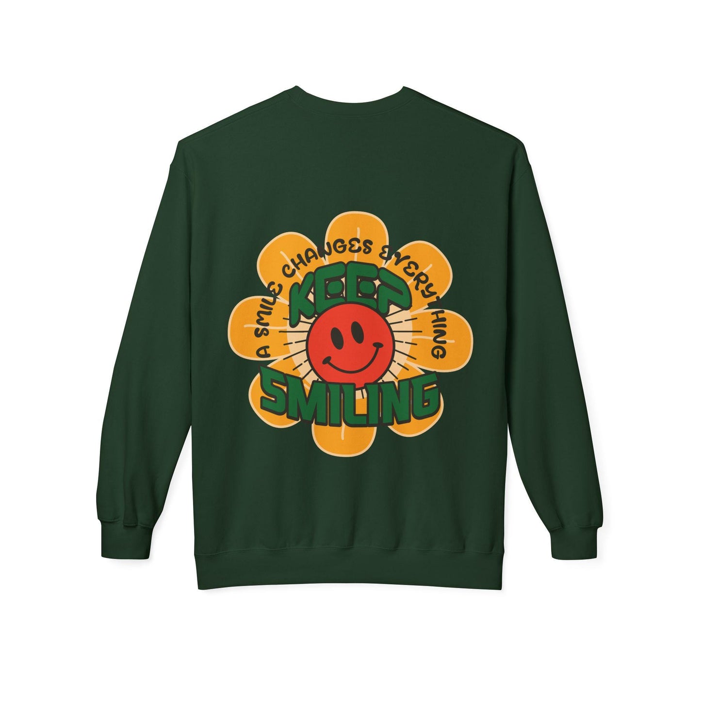 Retro 70s Smiley Flower Graphic Sweatshirt | Cozy Crewneck