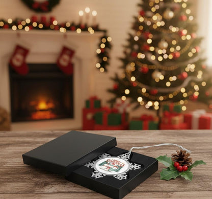 Pewter Snowflake Ornament | Merry Christmas Holiday Decoration