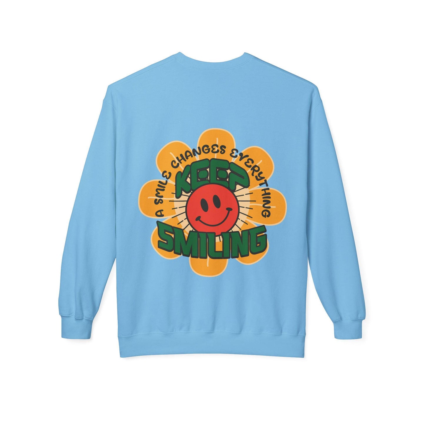 Retro 70s Smiley Flower Graphic Sweatshirt | Cozy Crewneck