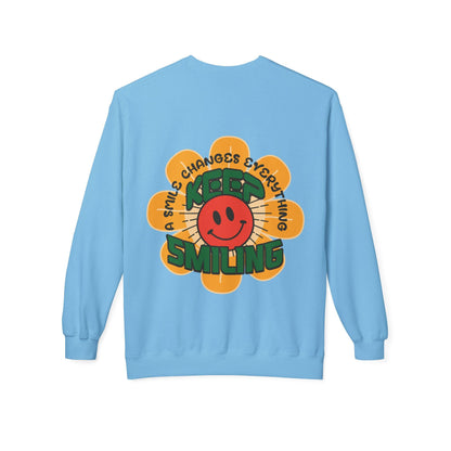 Retro 70s Smiley Flower Graphic Sweatshirt | Cozy Crewneck