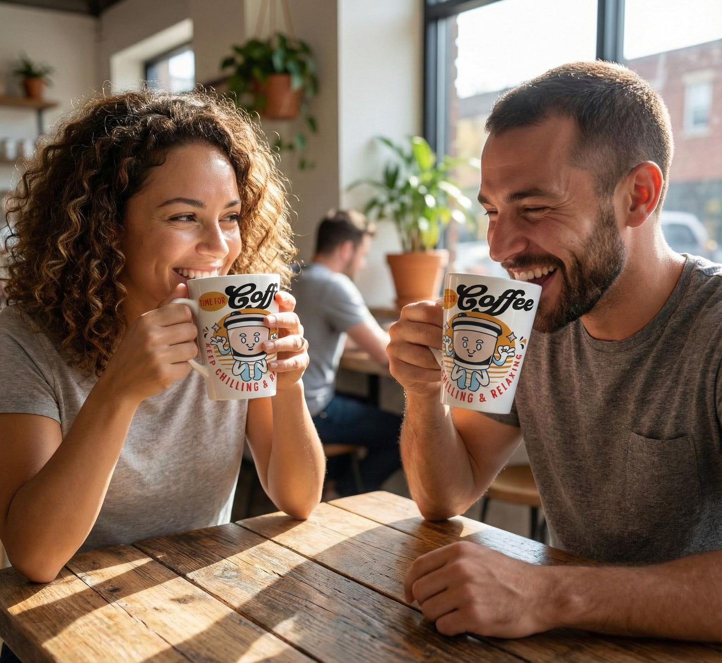 Latte Mug | 12oz White Ceramic Coffee Cup, Chill & Relax