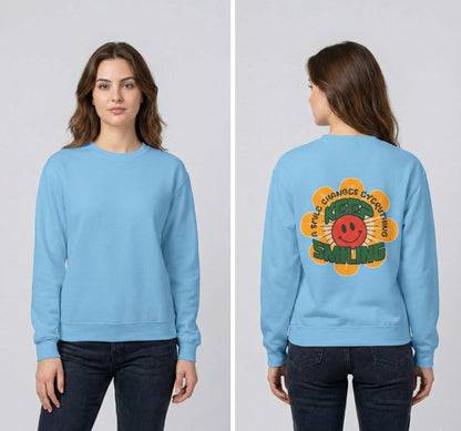 Retro 70s Smiley Flower Graphic Sweatshirt | Cozy Crewneck