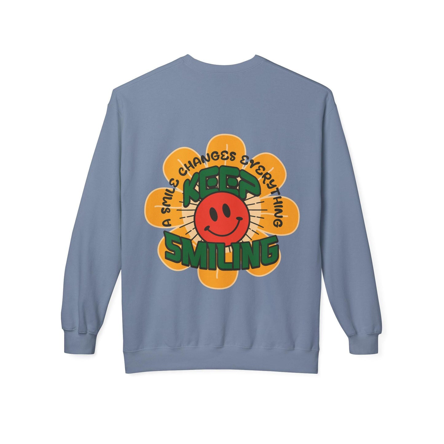 Retro 70s Smiley Flower Graphic Sweatshirt | Cozy Crewneck