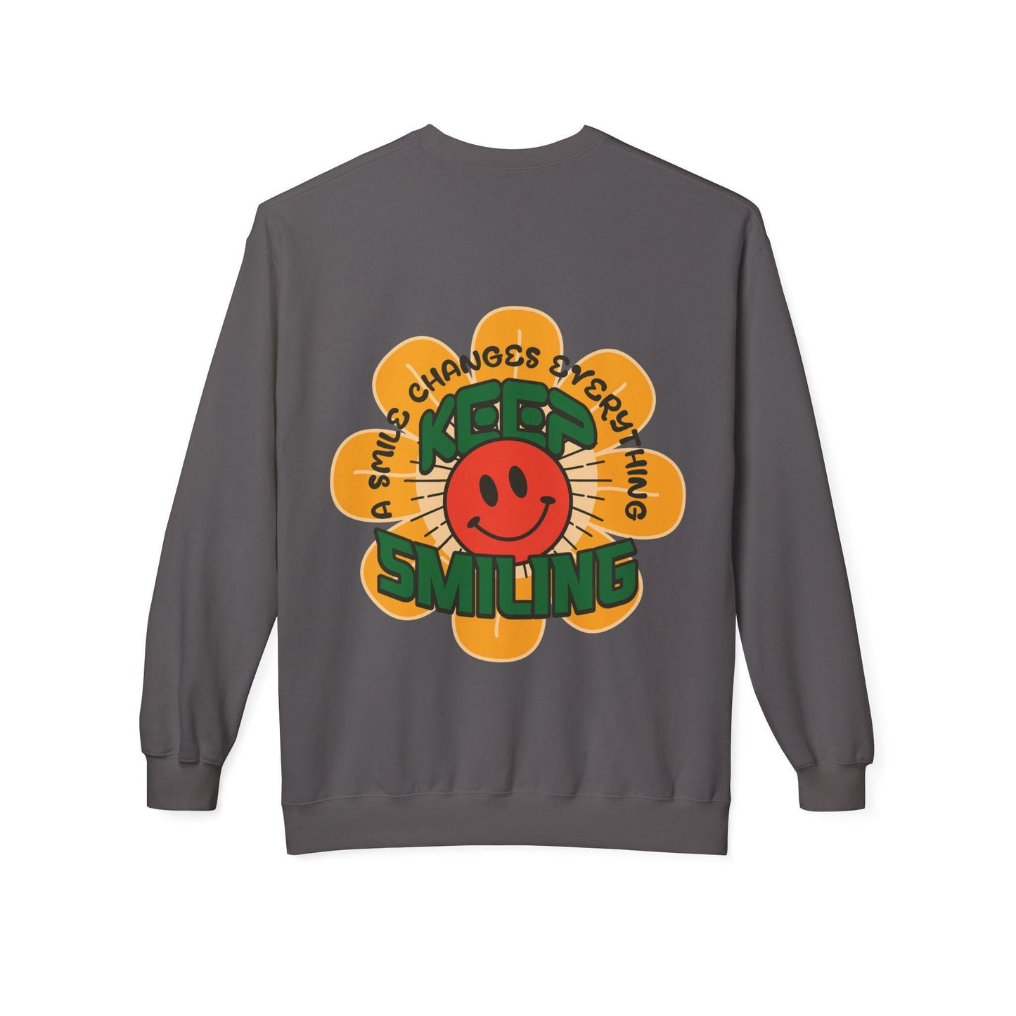 Retro 70s Smiley Flower Graphic Sweatshirt | Cozy Crewneck
