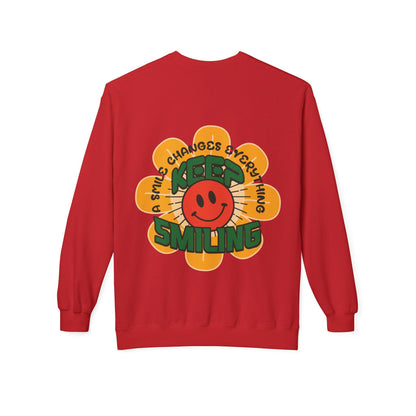 Retro 70s Smiley Flower Graphic Sweatshirt | Cozy Crewneck