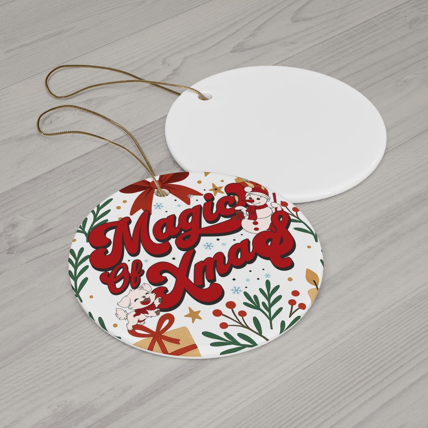 Magic of Xmas Ceramic Ornament | Round Holiday Ornament For Decoration