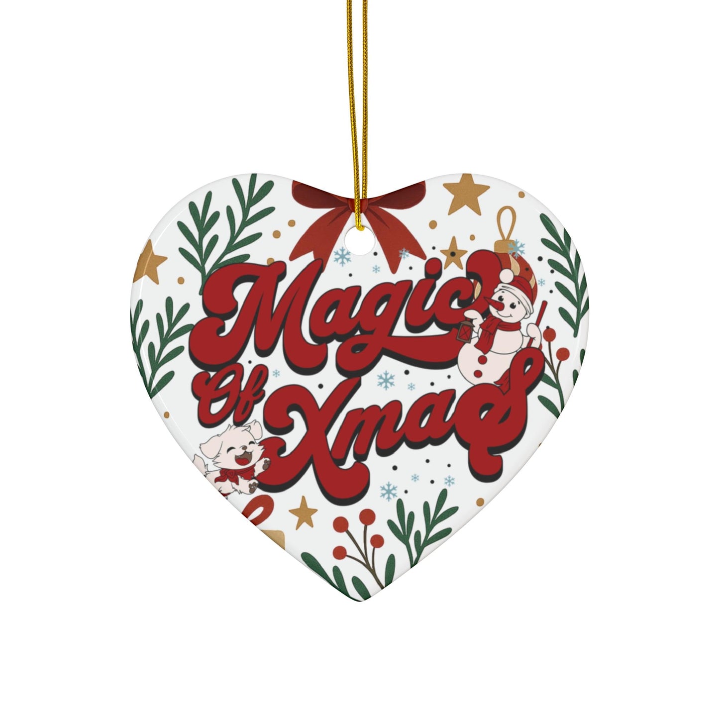 Magic of Xmas Ceramic Ornament | Round Holiday Ornament For Decoration