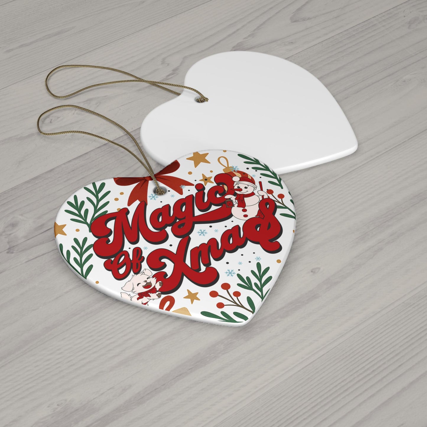Magic of Xmas Ceramic Ornament | Round Holiday Ornament For Decoration