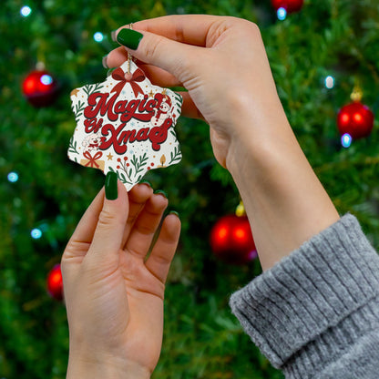Magic of Xmas Ceramic Ornament | Round Holiday Ornament For Decoration