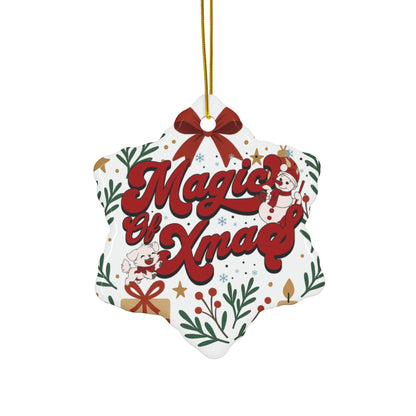 Magic of Xmas Ceramic Ornament | Round Holiday Ornament For Decoration