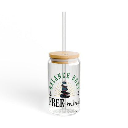 Balance Body Sipper Glass | Bamboo Lid, Tritan Straw (16oz)
