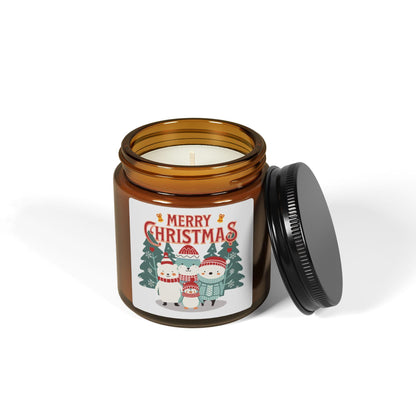 Merry Christmas Snowman Family Candle | Warm Light, Gentle Fragrance, and a Little Holiday Cheer