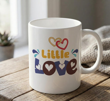 Little Love Mug | Cheerful Heart Typography Ceramic Drinkware