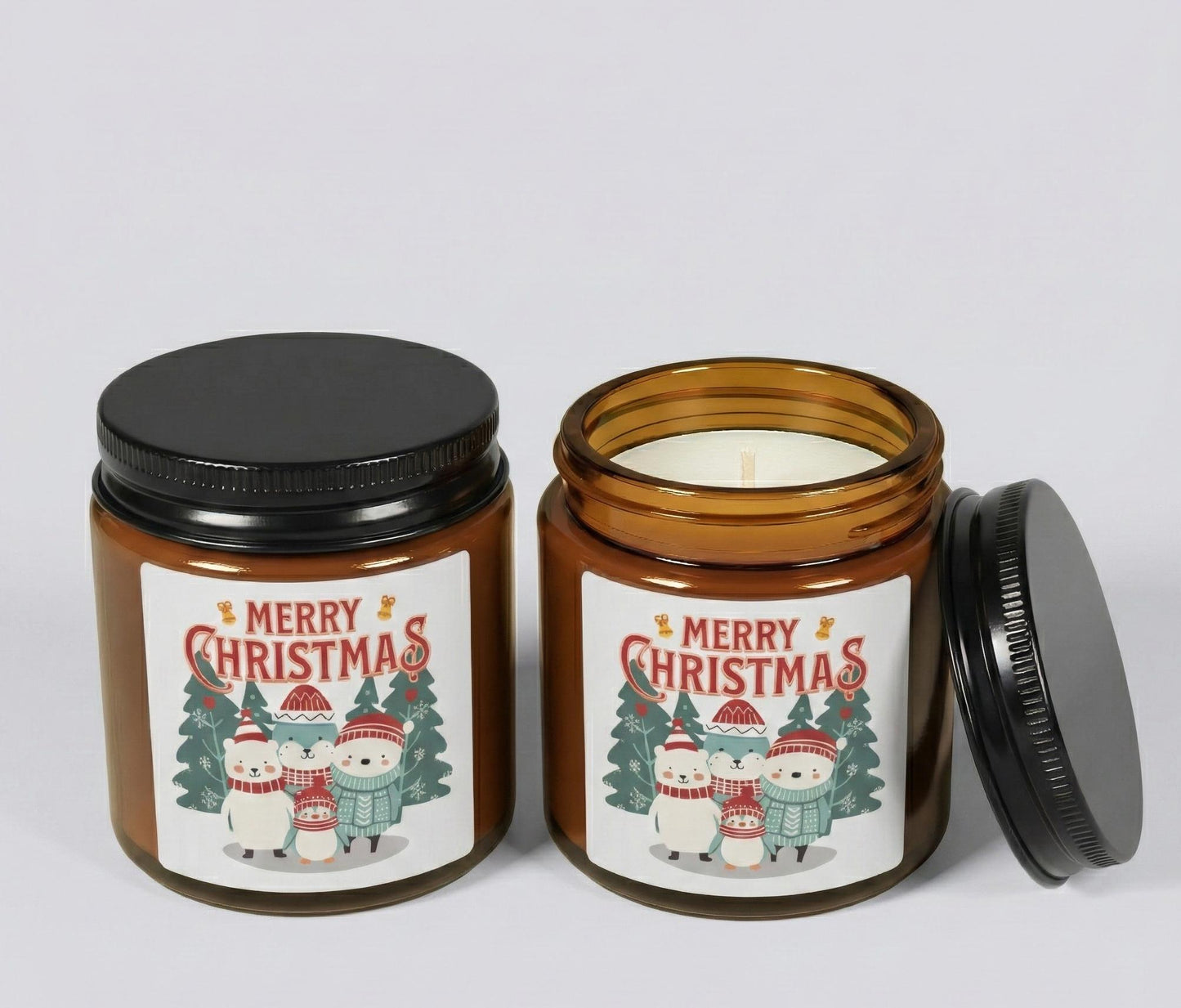 Merry Christmas Snowman Family Candle | Warm Light, Gentle Fragrance, and a Little Holiday Cheer