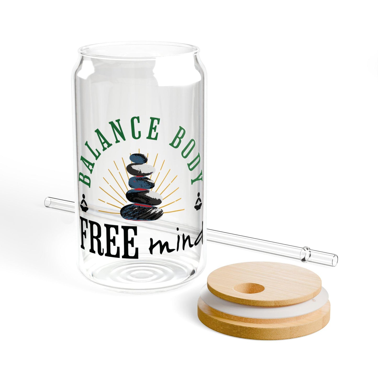 Balance Body Sipper Glass | Bamboo Lid, Tritan Straw (16oz)