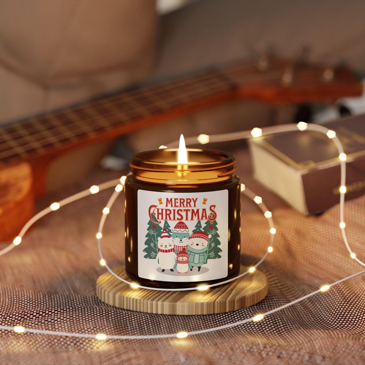 Merry Christmas Snowman Family Candle | Warm Light, Gentle Fragrance, and a Little Holiday Cheer
