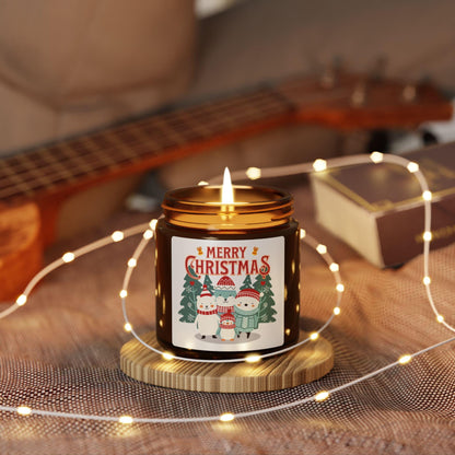 Merry Christmas Snowman Family Candle | Warm Light, Gentle Fragrance, and a Little Holiday Cheer