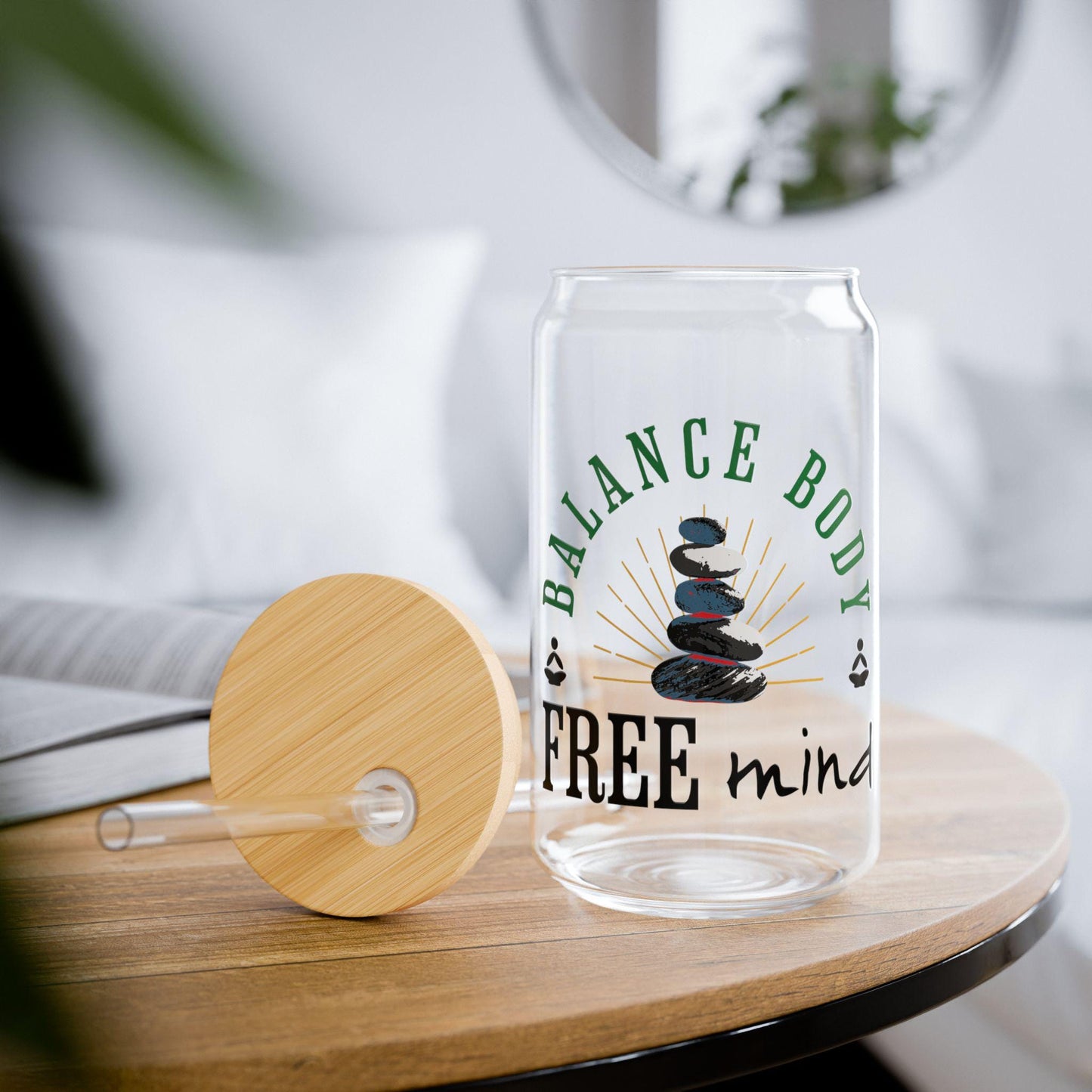 Balance Body Sipper Glass | Bamboo Lid, Tritan Straw (16oz)