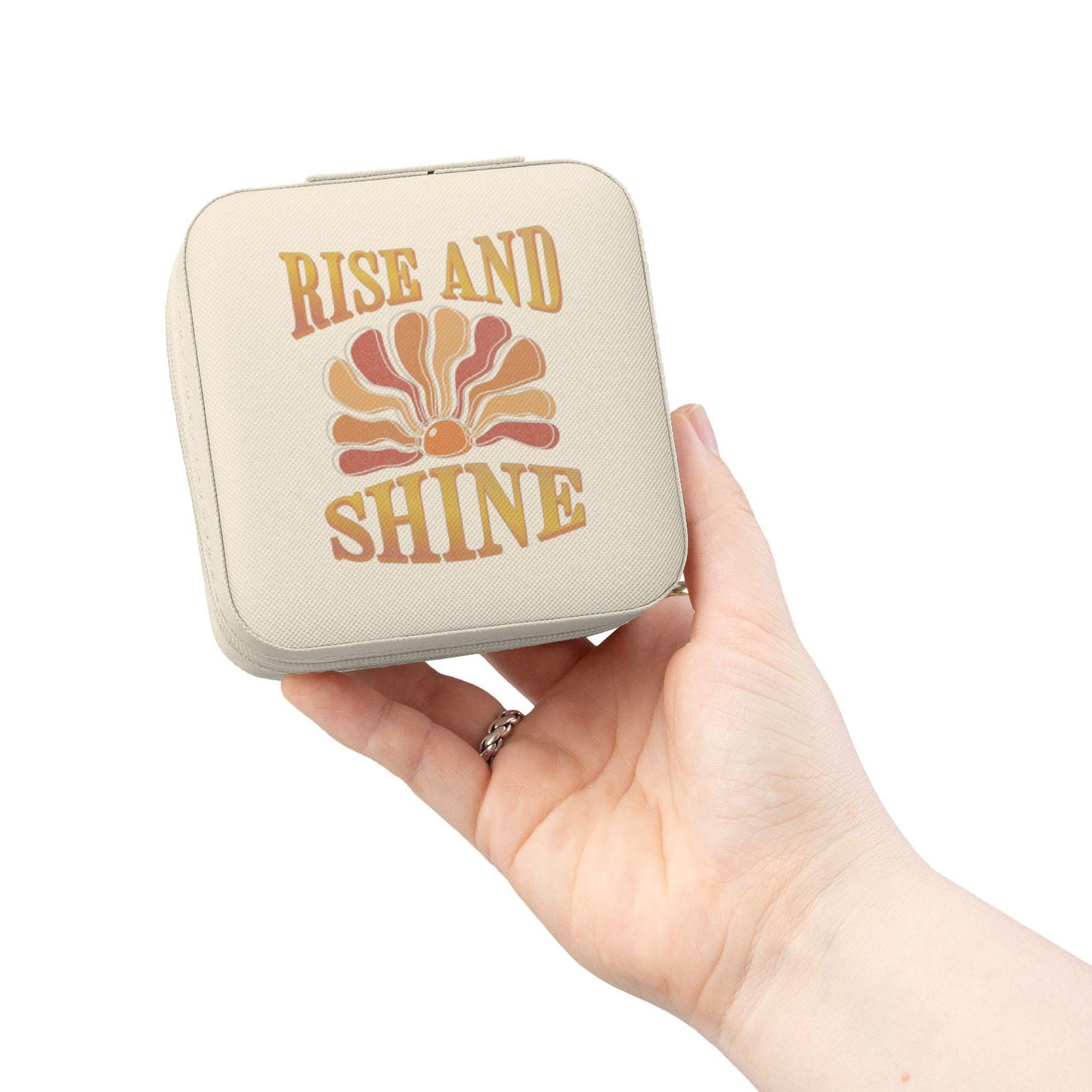 Rise and Shine Jewelry Travel Case | Compact Blush Pink Organizer