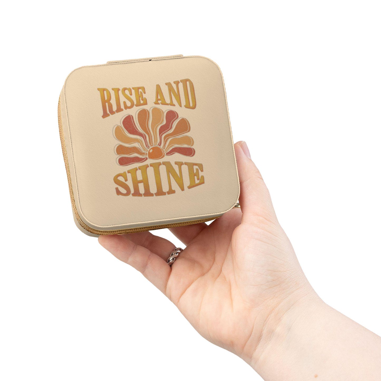 Rise and Shine Jewelry Travel Case | Compact Blush Pink Organizer