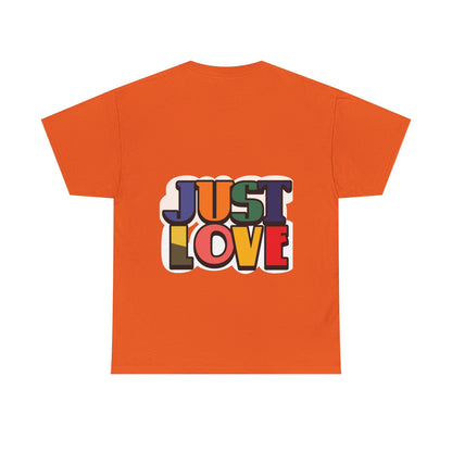 Just Love T-Shirt | Retro Rainbow Typography, Positive Message | Classic Crew-Neck Tee