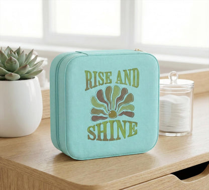 Rise and Shine Jewelry Travel Case | Compact Blush Pink Organizer