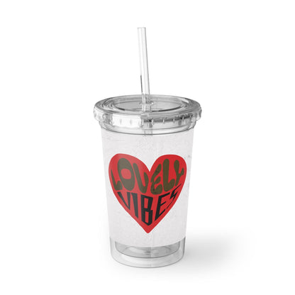 Lovely Vibes Heart Acrylic Cup | Red Heart Tumbler | Sip With a Little Extra Warmth