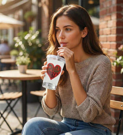 Lovely Vibes Heart Acrylic Cup | Red Heart Tumbler | Sip With a Little Extra Warmth