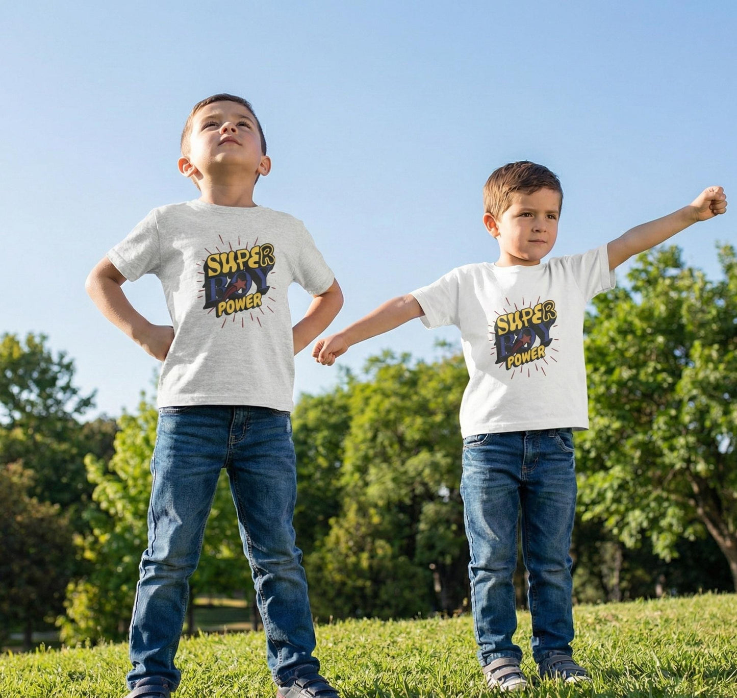 Super Boy Power Infant Tee | Comic Hero Text Graphic | Soft, Light, and Built for Little Adventurers