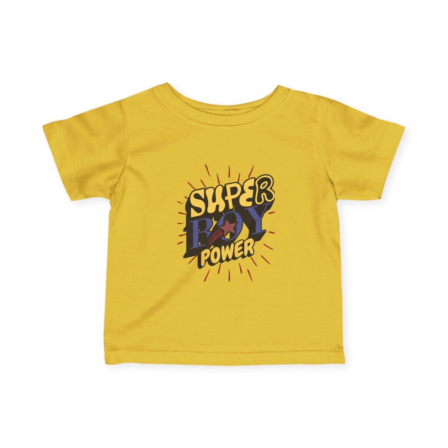 Super Boy Power Infant Tee | Comic Hero Text Graphic | Soft, Light, and Built for Little Adventurers