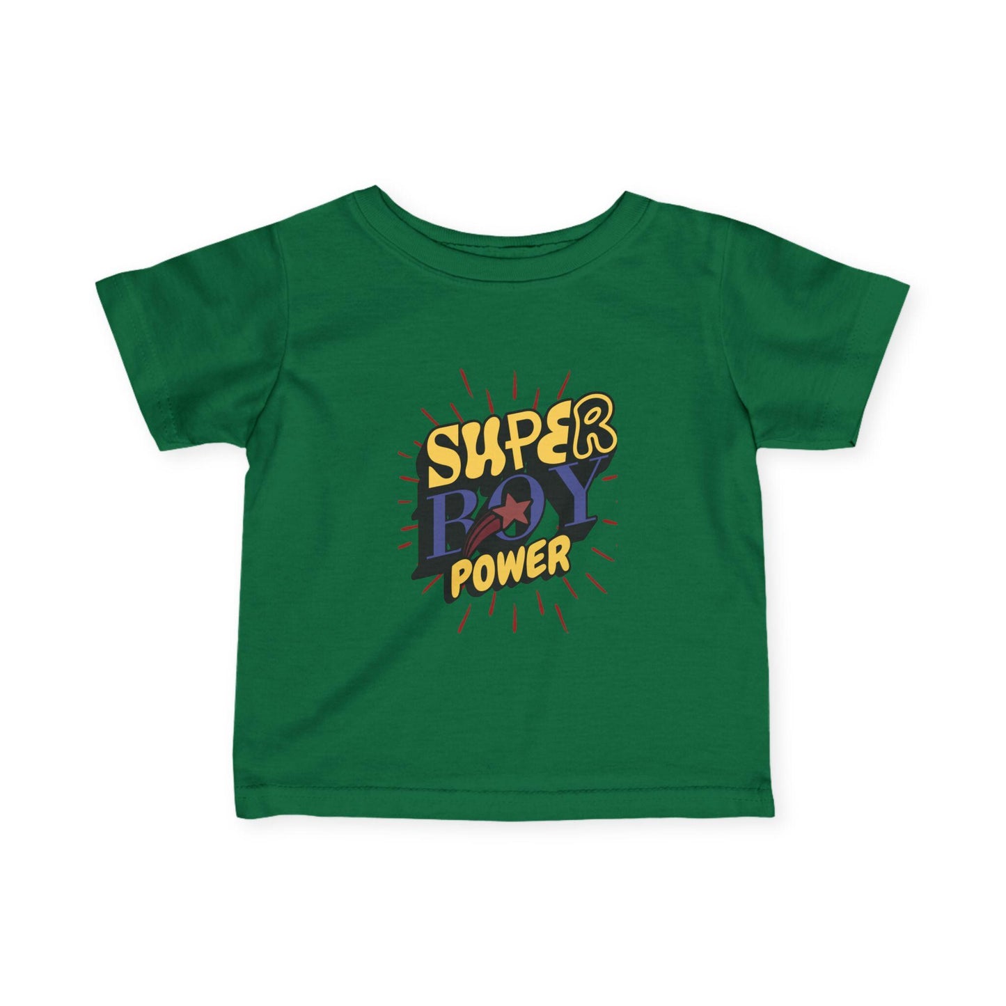 Super Boy Power Infant Tee | Comic Hero Text Graphic | Soft, Light, and Built for Little Adventurers