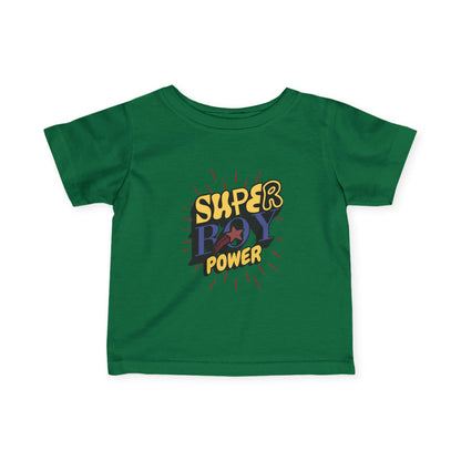 Super Boy Power Infant Tee | Comic Hero Text Graphic | Soft, Light, and Built for Little Adventurers