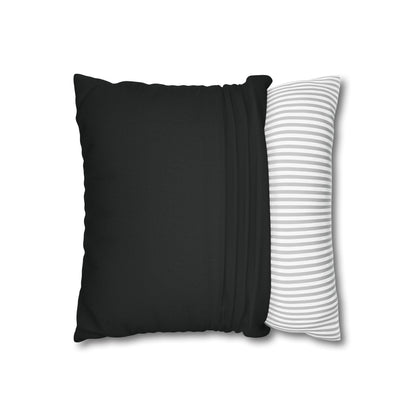Grow Happy Flower Graphic Pillow | Cute Kawaii Plant Illustration | Soft, Square Accent Pillow Cover