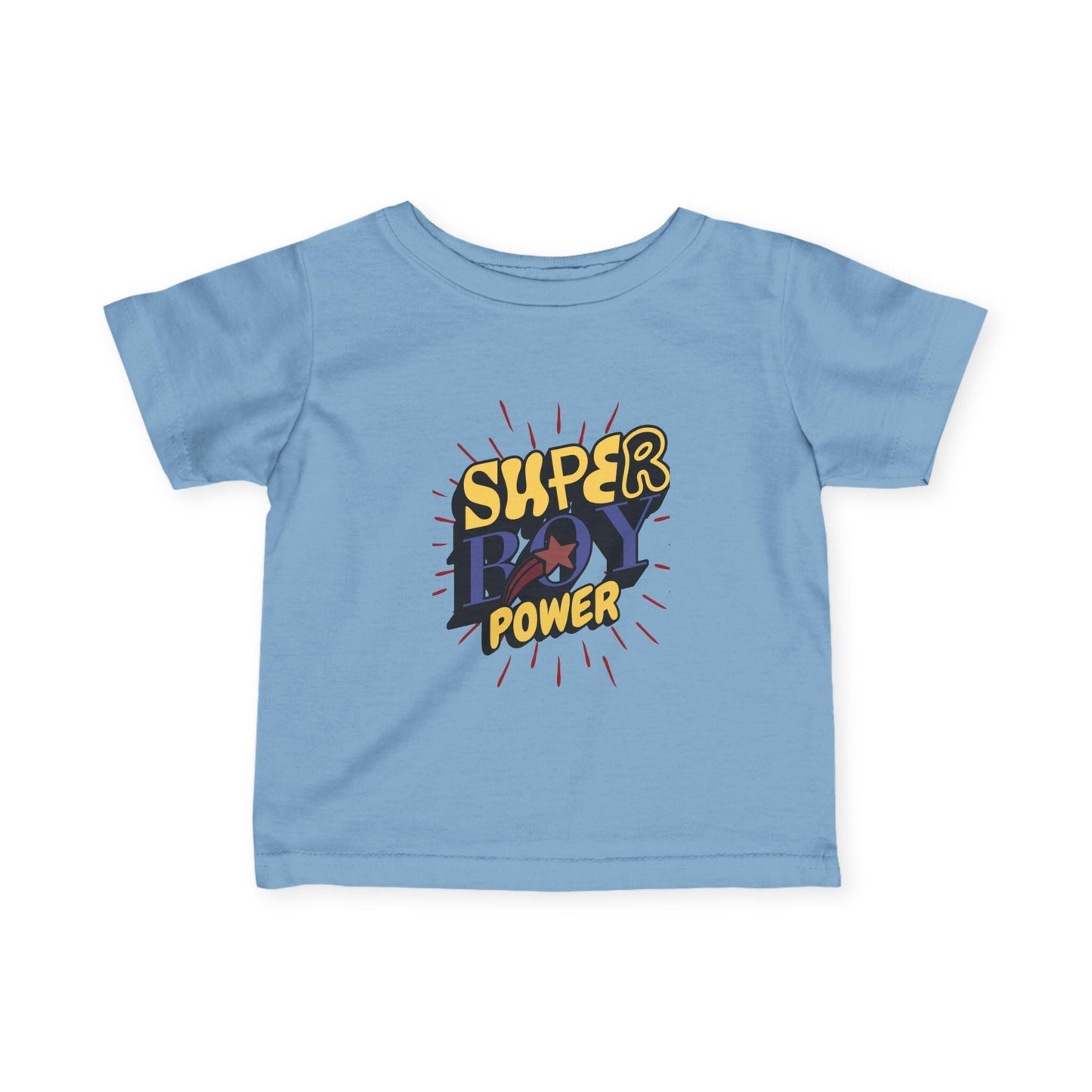 Super Boy Power Infant Tee | Comic Hero Text Graphic | Soft, Light, and Built for Little Adventurers