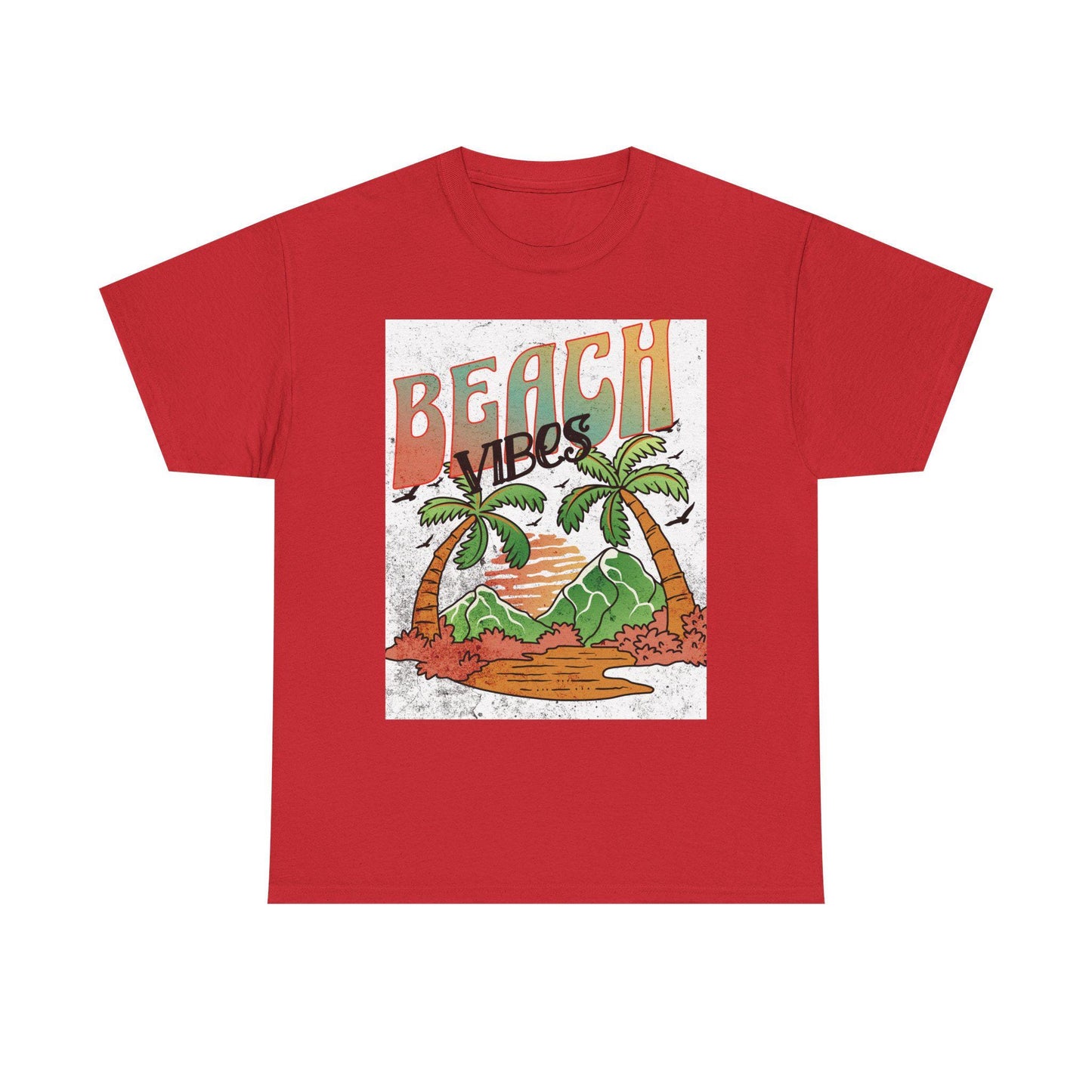 Beach Vibes Palm Trees Tee | Retro Sunset Surf Graphic | Soft, Classic-Fit Tee