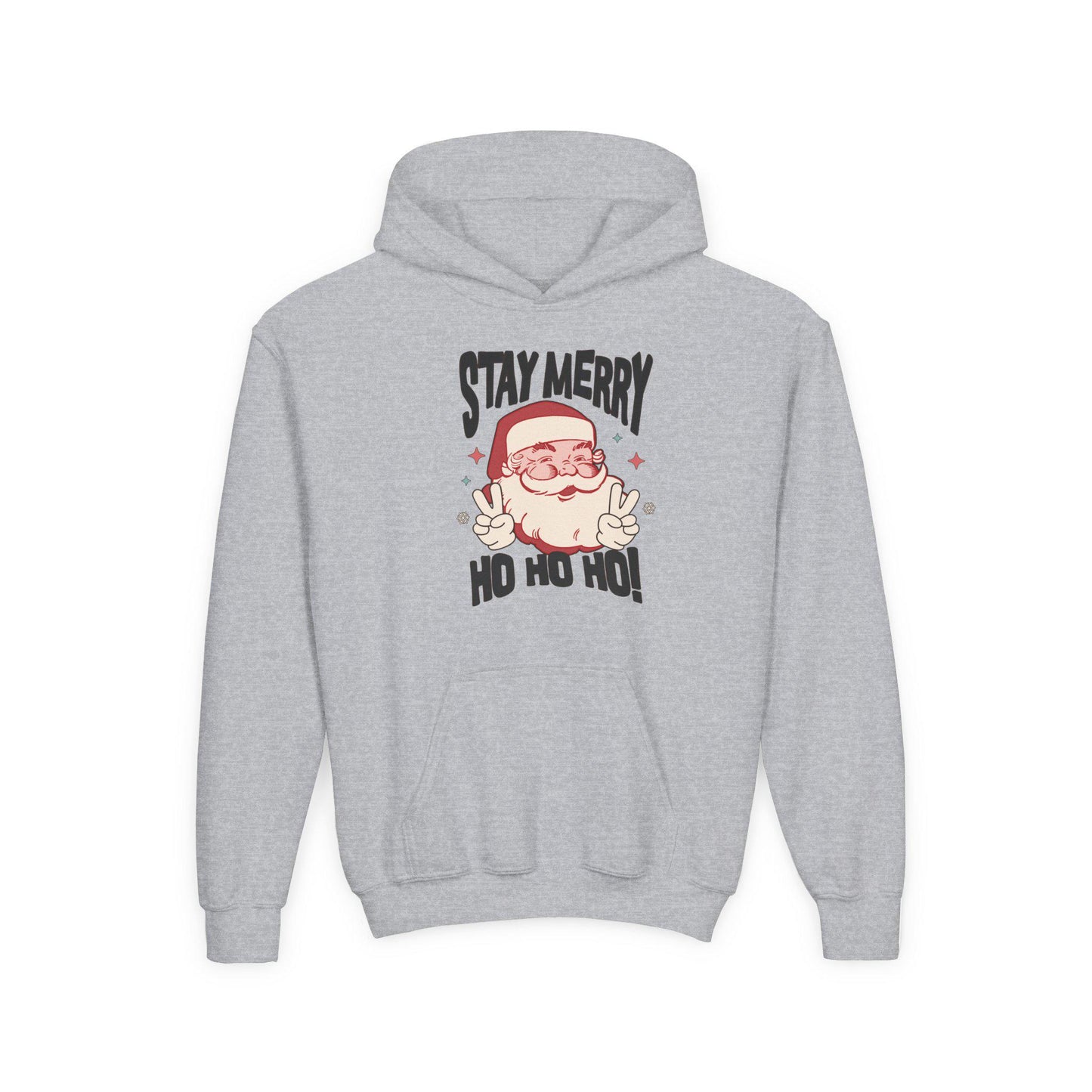 Holly Jolly Santa Youth Hoodie | Retro Holiday Sweatshirt