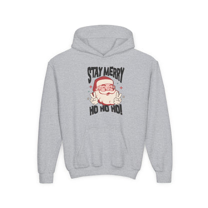 Holly Jolly Santa Youth Hoodie | Retro Holiday Sweatshirt