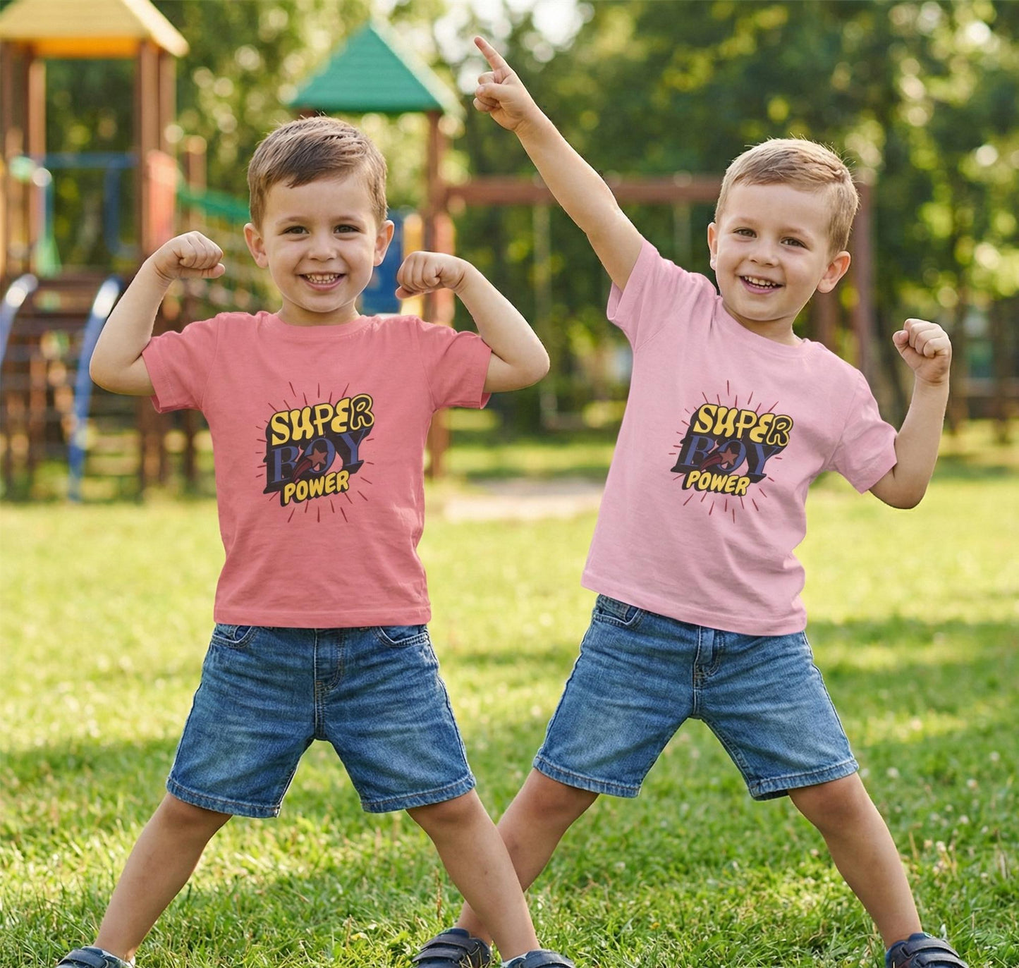 Super Boy Power Infant Tee | Comic Hero Text Graphic | Soft, Light, and Built for Little Adventurers