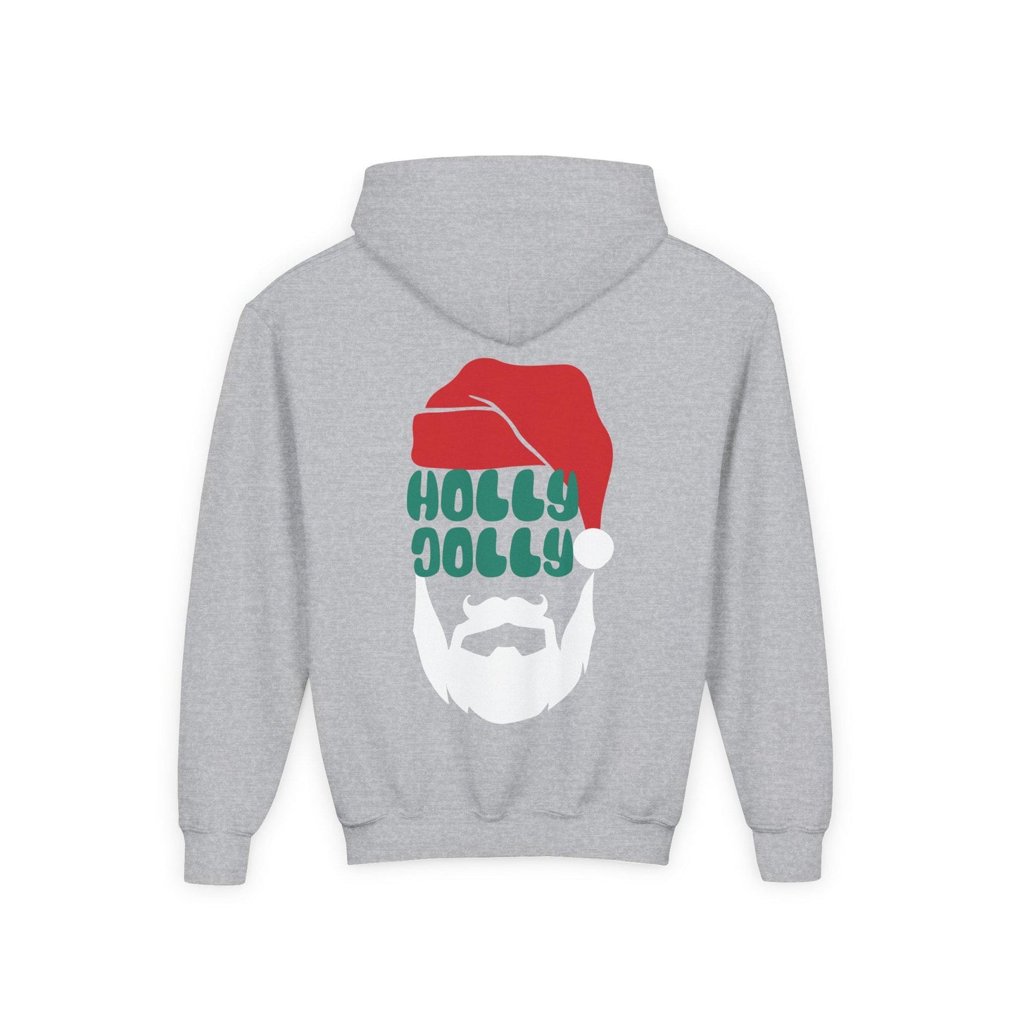 Holly Jolly Santa Youth Hoodie | Retro Holiday Sweatshirt