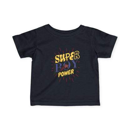 Super Boy Power Infant Tee | Comic Hero Text Graphic | Soft, Light, and Built for Little Adventurers