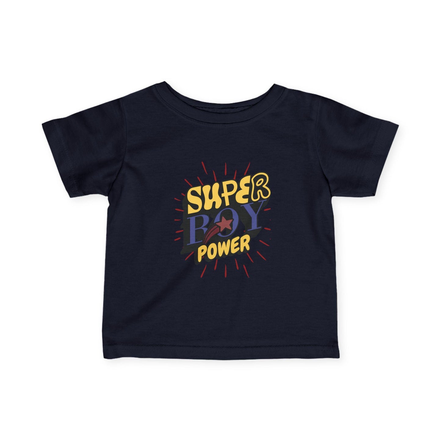 Super Boy Power Infant Tee | Comic Hero Text Graphic | Soft, Light, and Built for Little Adventurers