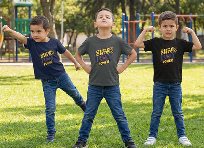 Super Boy Power Infant Tee | Comic Hero Text Graphic | Soft, Light, and Built for Little Adventurers