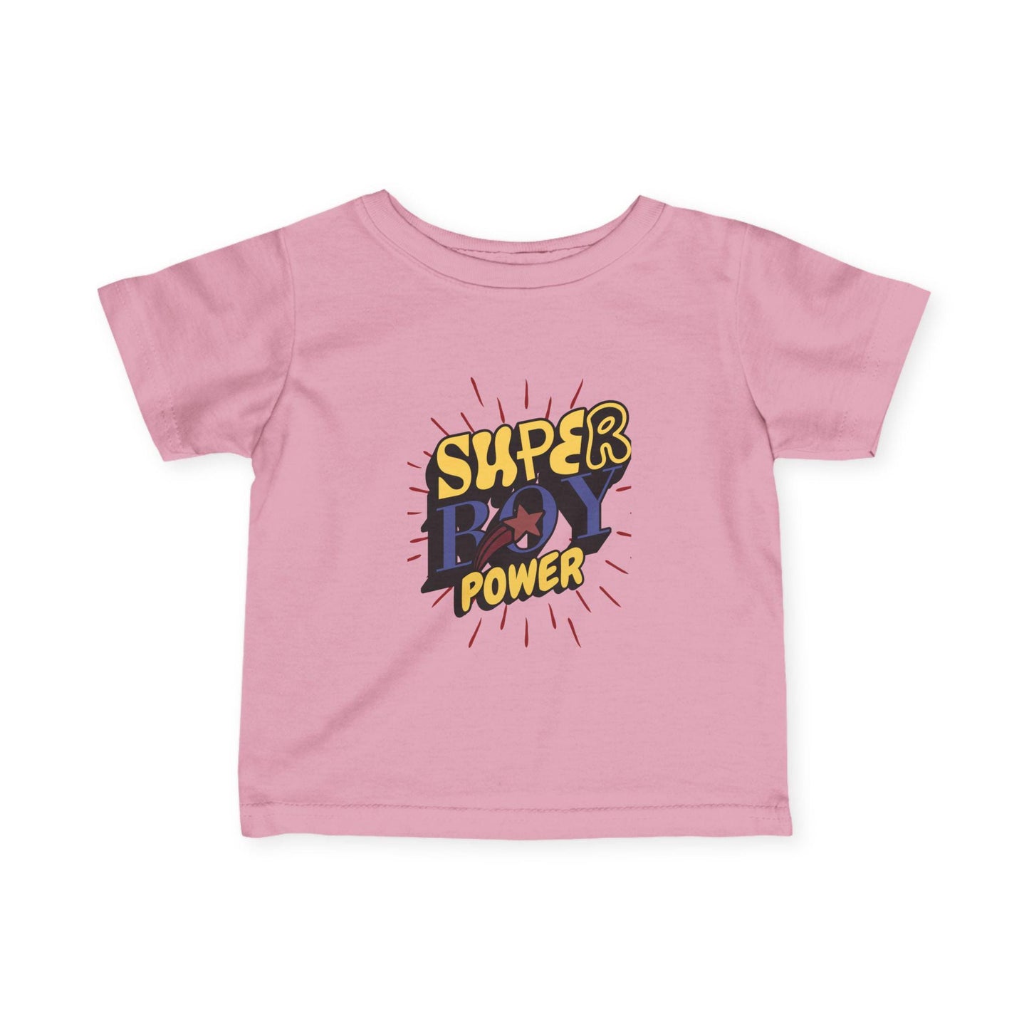 Super Boy Power Infant Tee | Comic Hero Text Graphic | Soft, Light, and Built for Little Adventurers