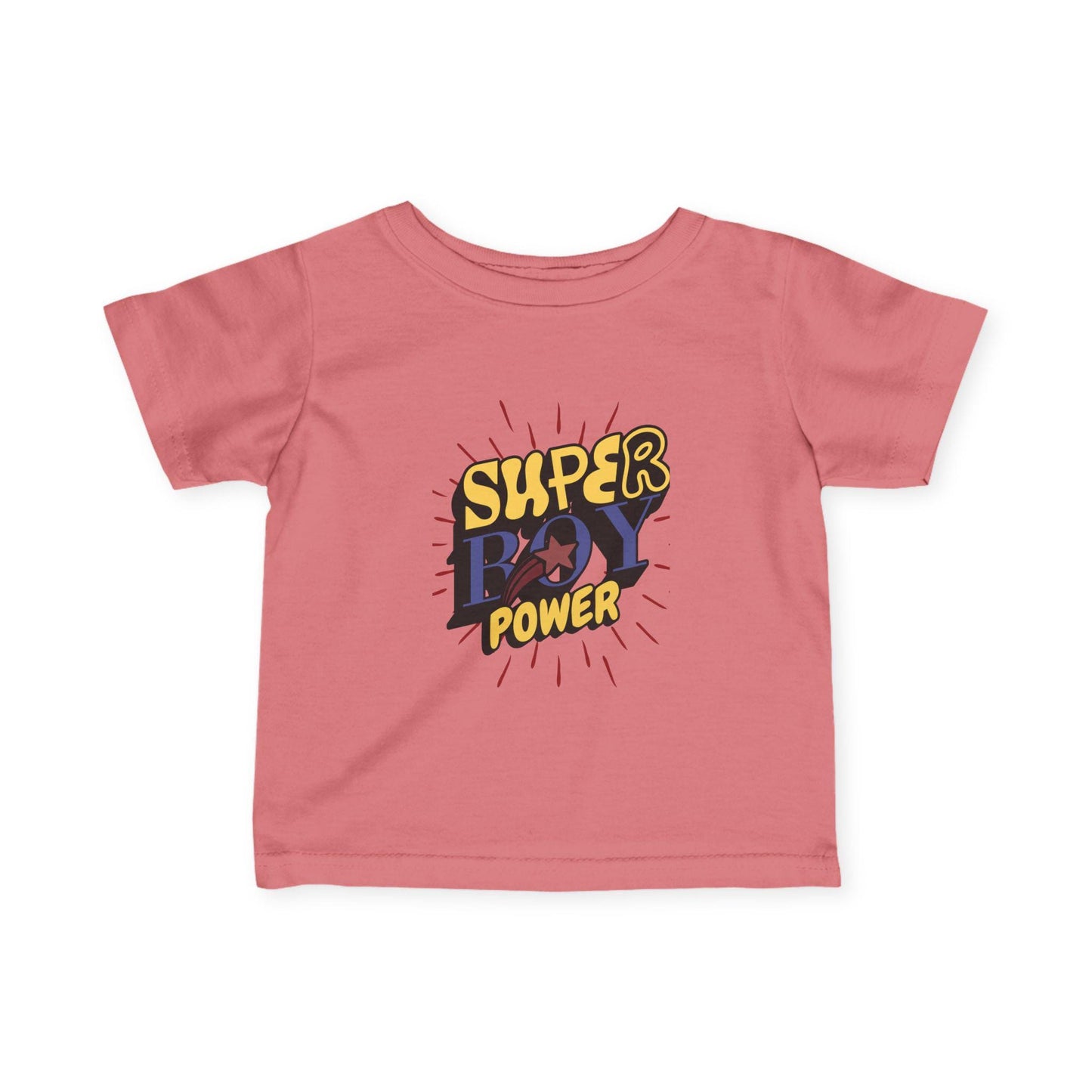 Super Boy Power Infant Tee | Comic Hero Text Graphic | Soft, Light, and Built for Little Adventurers