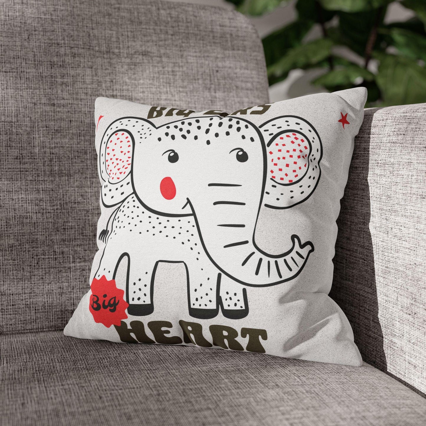 Elephant & Dino Pillowcase | Square Throw Pillowcase In 4 Sizes