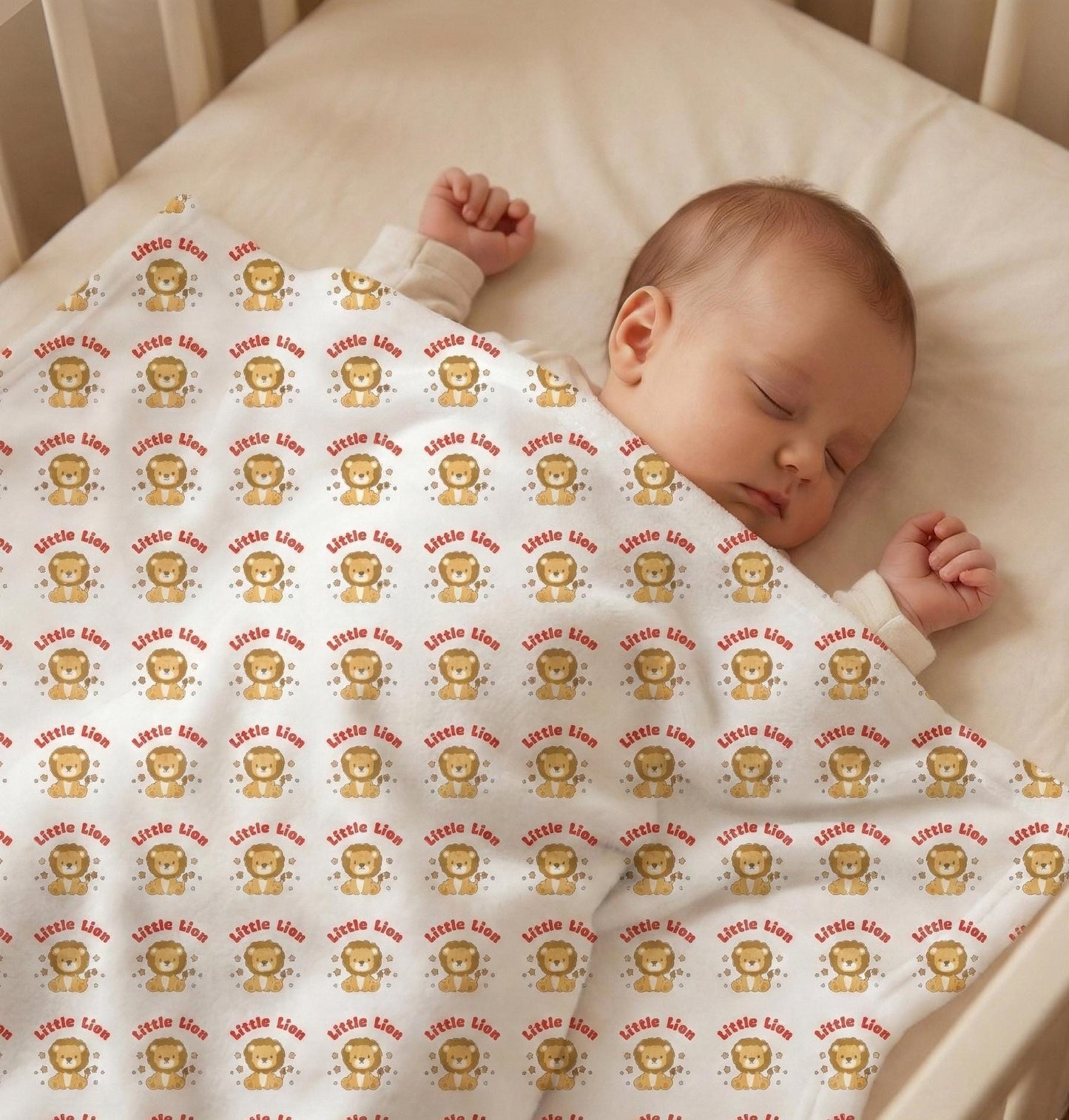 Little Lion Baby Blanket | Fleece Throw, Nursery Decor (30x40)
