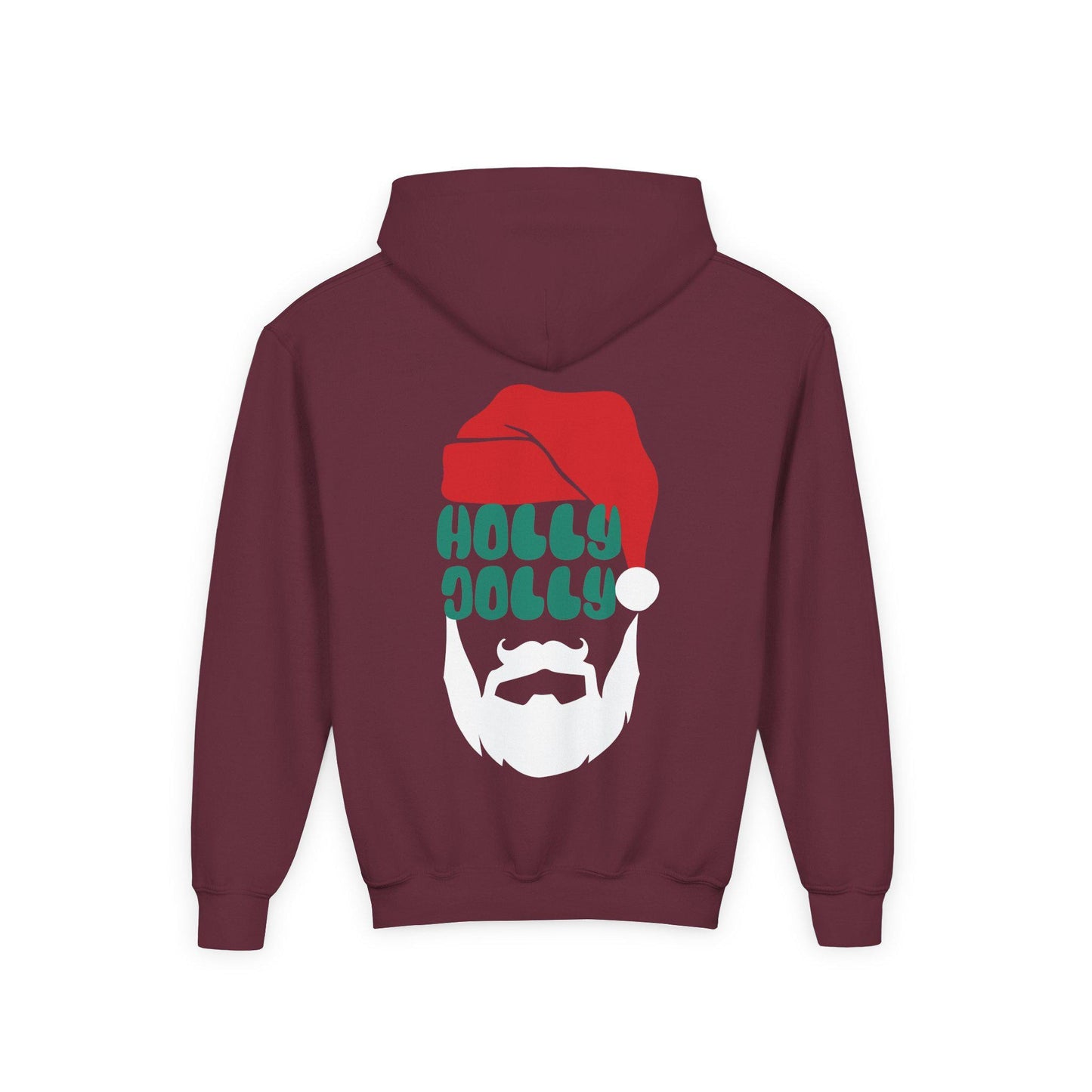 Holly Jolly Santa Youth Hoodie | Retro Holiday Sweatshirt