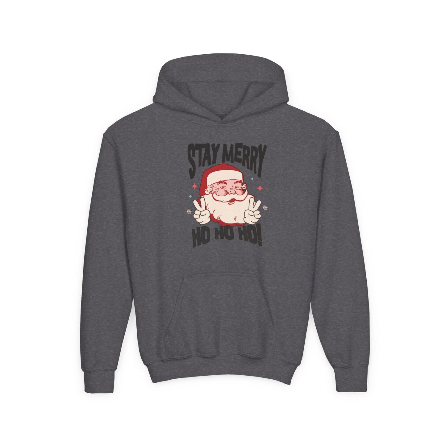 Holly Jolly Santa Youth Hoodie | Retro Holiday Sweatshirt