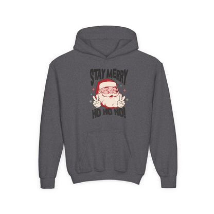 Holly Jolly Santa Youth Hoodie | Retro Holiday Sweatshirt